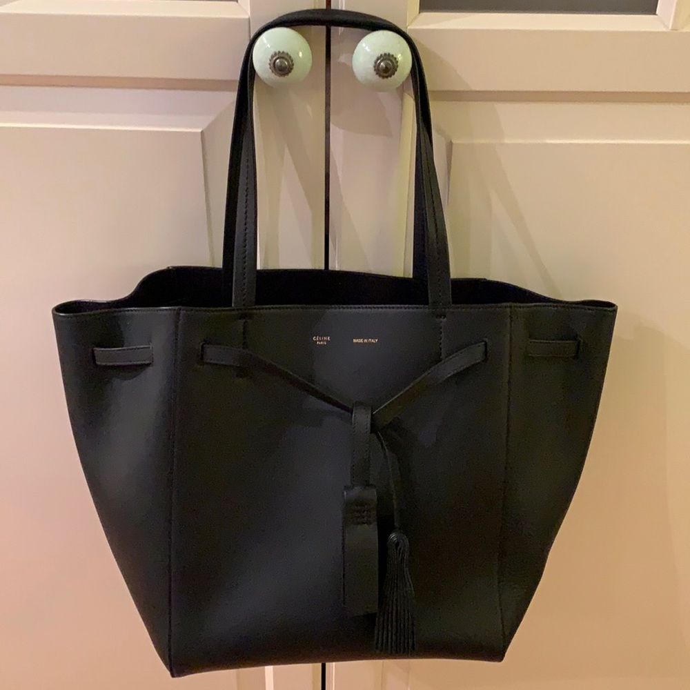 Celine cabas tote with fringe trim